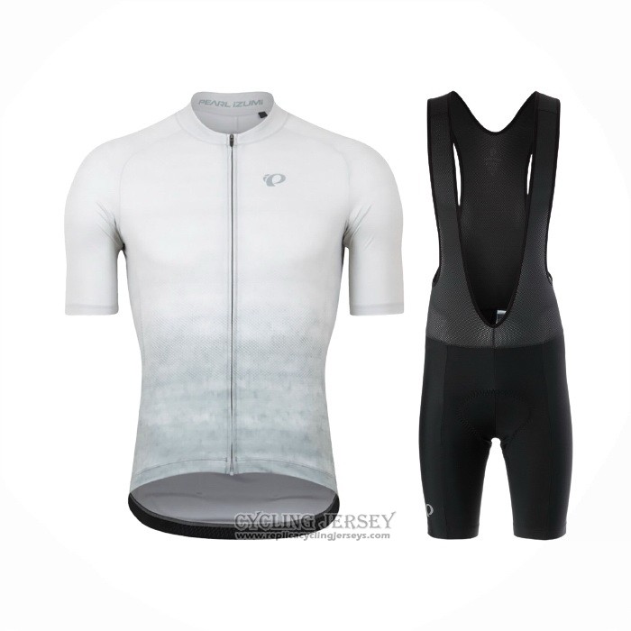 2021 Cycling Jersey Pearl Izumi White Gray Short Sleeve And Bib Short